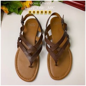 sarto gretchen strappy leather sandal